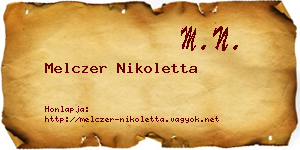 Melczer Nikoletta névjegykártya