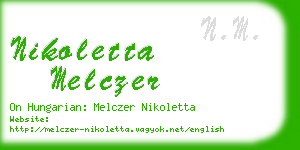nikoletta melczer business card